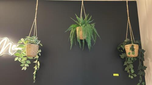 (6) FAUX HANGING PLANTS