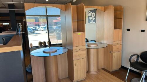 4 PERSON STYLIST STATION, 2 FRONT STATIONS AND 2 BACK STATIONS