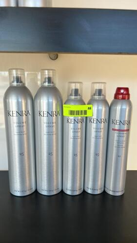 (4) NEW KENRA VOLUME SPRAY AND (1) NEW THERMAL SPRAY