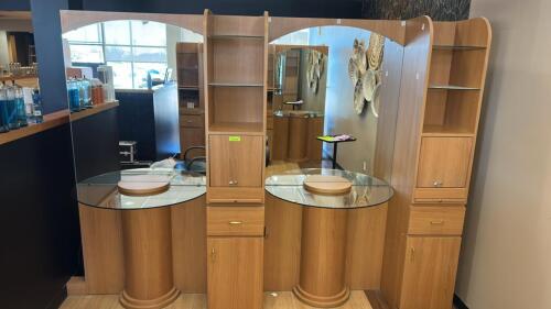 4 PERSON STYLIST STATION, 2 FRONT STATIONS AND 2 BACK STATIONS