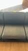 BLACK FAUX LEATHER 3PIECE 3 PERSON ARMLESS SOFA WITH 3 SEAT AND BACK CUSHIONS - 3