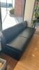 BLACK FAUX LEATHER 3PIECE 3 PERSON ARMLESS SOFA WITH 3 SEAT AND BACK CUSHIONS - 4