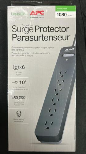 (6) NEW BLACK SURGE PROTECTORS
