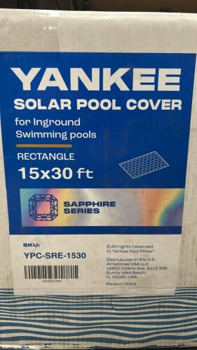 (1) NEW YANKEE SOLAR POOL COVER 15 X 30 FT