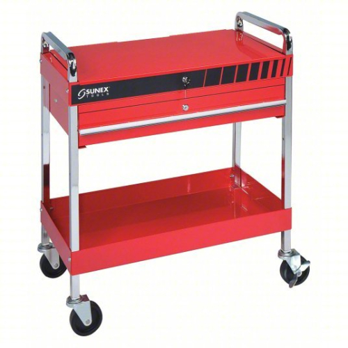 (1) SERVICE CART WITH LOCKING TOP AND DRAWER