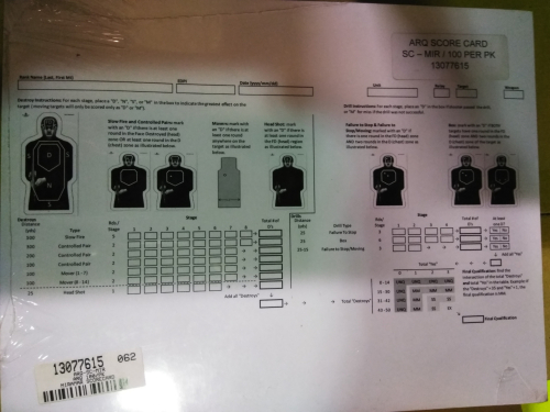(3) PACKS OF (100) ANNUAL RIFLE QUALIFICATION SCORING CARDS