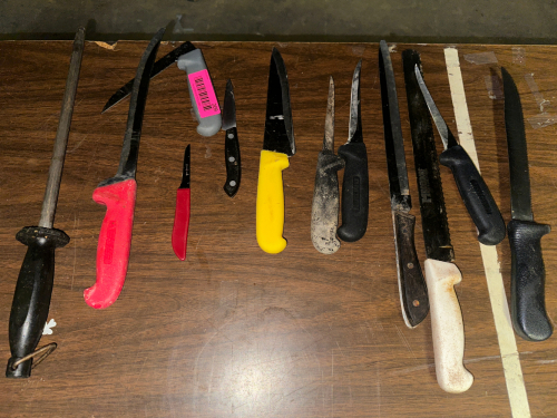 (1) LOT OF ASSORTED KNIVES.