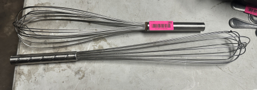 (2) LARGE STAINLESS WISKS