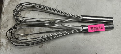 (2) STAINLESS WHISKS