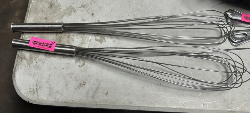 (2) LARGE STAINLESS WISKS