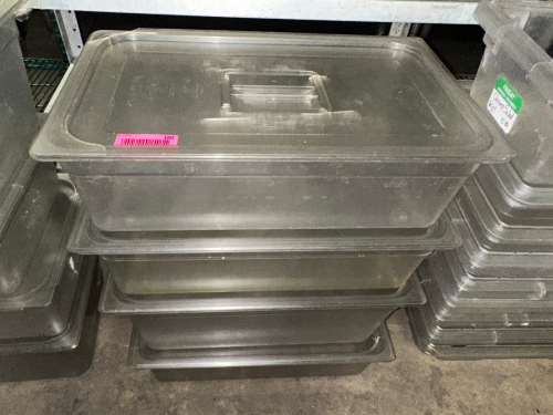 (4) FULL SIZE PLASTIC INSERTS W/ LIDS.