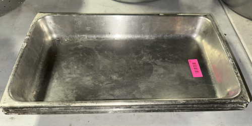 (4) FULL SIZE STAINLESS INSERTS 2" DEEP