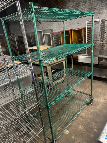 48" X 24" FOUR TIER COATED WIRE SHELF.