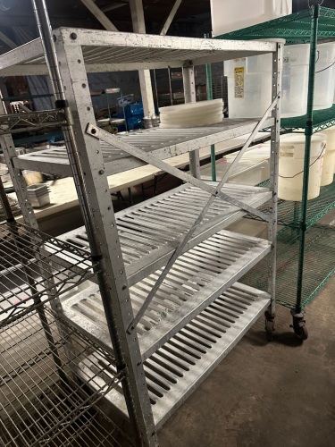 48" X 24" FIVE TIER ALUMINUM DUNNAGE RACK.