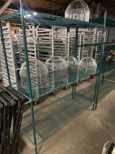 60" X 24" THREE TIER COATED WIRE SHELF.