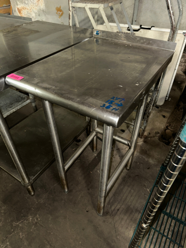 24" X 18" STAINLESS TABLE W/ 2" BACK SPLASH