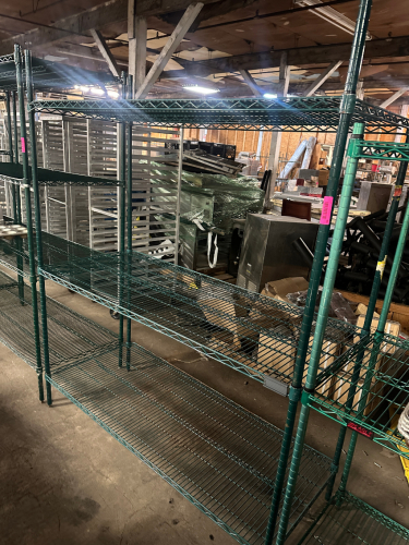 60" X 24" THREE TIER COATED WIRE SHELF.