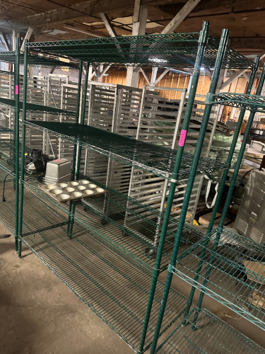 48" X 24" FOUR TIER COATED WIRE SHELF.