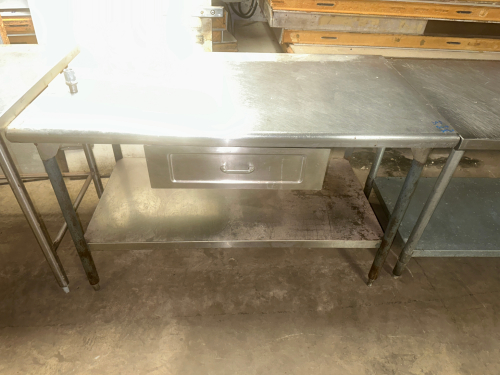 60" X 30" ALL STAINLESS TABLE W/ CENTER DRAWER