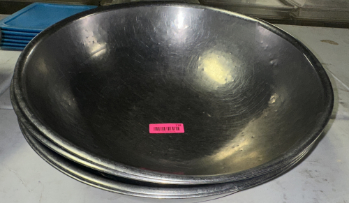(4) 18" STAINLESS MIXING BOWLS.