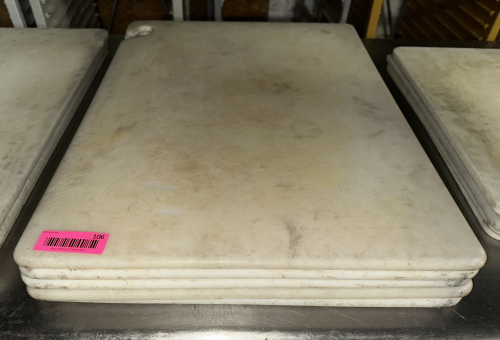 (4) 24" X 18" PLASTIC CUTTING BOARDS.