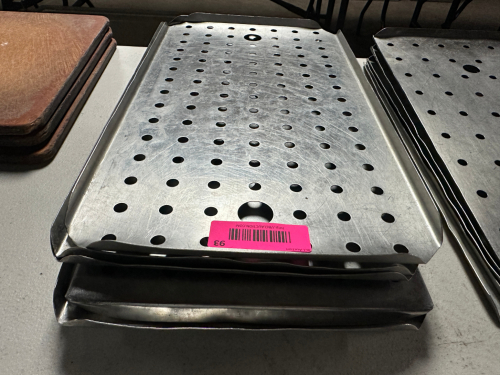 (6) FULL SIZE STAINLESS DRAIN INSERTS.