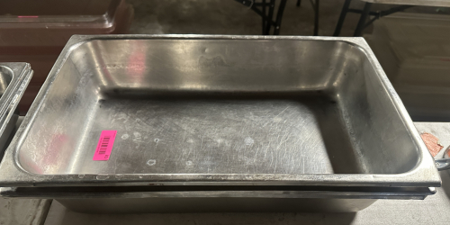 (2) FULL SIZE STAINLESS INSERTS 4" DEEP