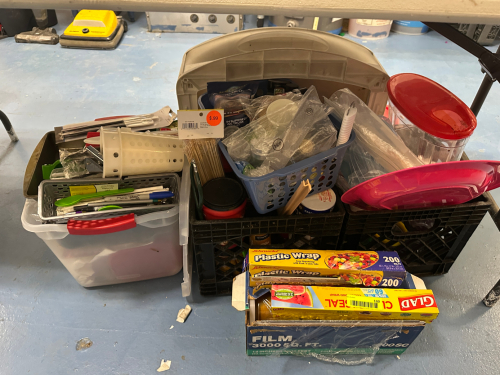 (1) LOT OF MISC PAPER PRODUCT AND SMALL WARES.