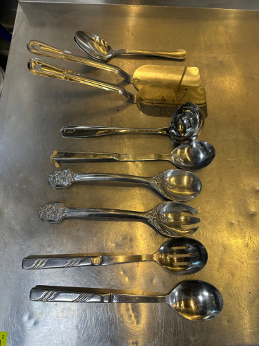 (9) ASSORTED STAINLESS CHAFFER SERVERS.