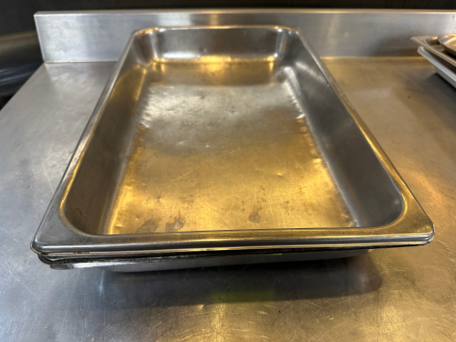 (3) FULL SIZE STAINLESS INSERTS.