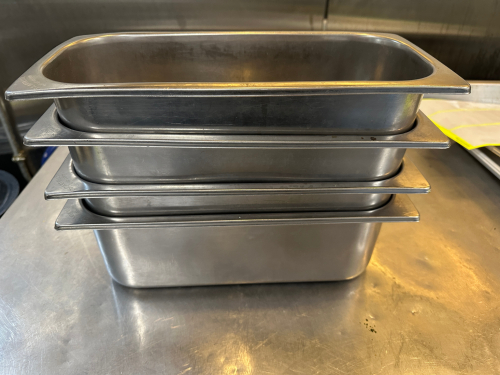 (5) 1/3 SIZE STAINLESS INSERTS.