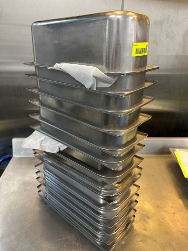 (12) 1/3 SIZE STAINLESS INSERTS.