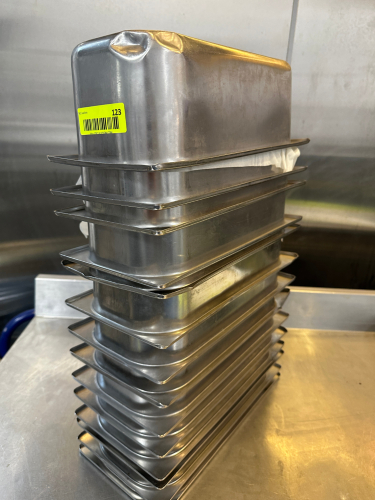 (12) 1/3 SIZE STAINLESS INSERTS.