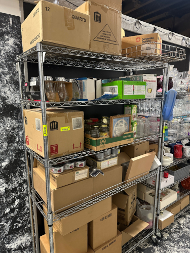 CONTENTS OF SHELF - ASSORTED SMALL WARES. SEE ADDITIONAL PHOTOS.