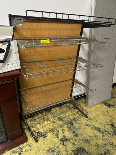 36" FIVE TIER WIRE WALL SHELF.