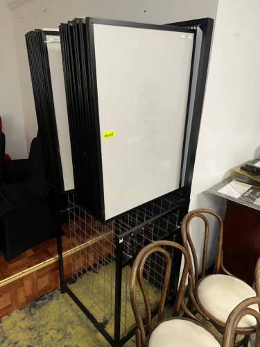 METAL AND WIRE POSTER DISPLAY SALES RACK.