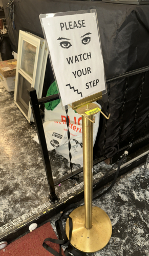 METAL STANCHION POST / SIGN STAND.