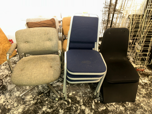 (1) LOT OF ASSORTED CHAIRS,
