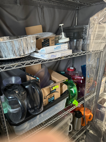 CONTENTS OF SHELF - ASSORTED SMALL WARES. SEE ADDITIONAL PHOTOS.