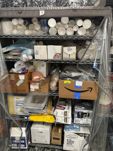 CONTENTS OF SHELF - ASSORTED PAPER PRODUCTS. SEE ADDITIONAL PHOTOS.