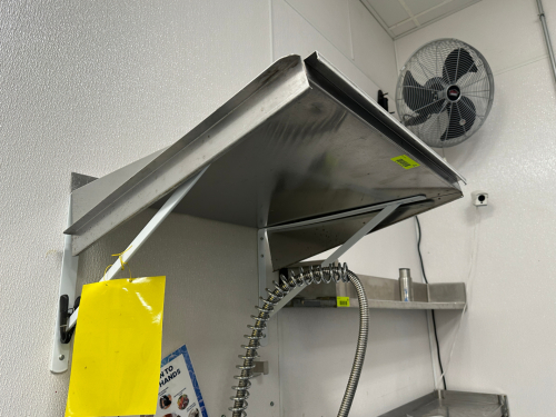 24" X 24" STAINLESS MICROWAVE WALL SHELF.