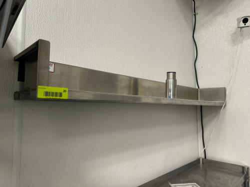 48" X 6" STAINLESS WALL SHELF.