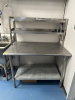 48" X 30" STAINLESS TABLE W/ RISER SHELF.