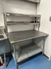 48" X 30" STAINLESS TABLE W/ RISER SHELF. - 3
