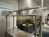 8' X 3' STAINLESS COUNTER / CABINET W/ RISER RACK. - 3
