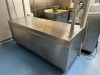 8' X 3' STAINLESS COUNTER / CABINET W/ RISER RACK. - 4