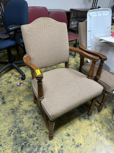 (2) UPHOLSTERED ARM CHAIRS