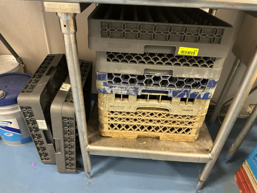 (6) ASSORTED GLASS RACKS