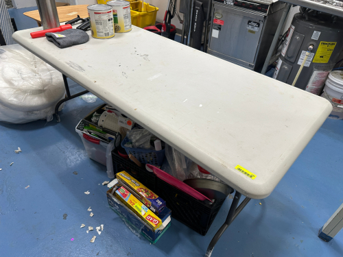 72" WHITE PLASTIC FOLDING TABLE.