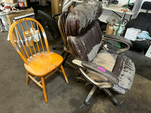 (4) ASSORTED SHOP CHAIRS.